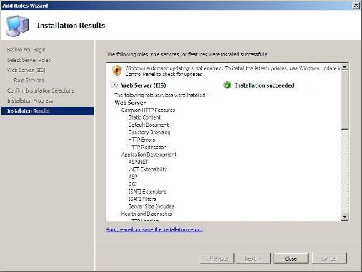 10 Steps to Installing the Web Server Role in Windows Server 2008 - 7