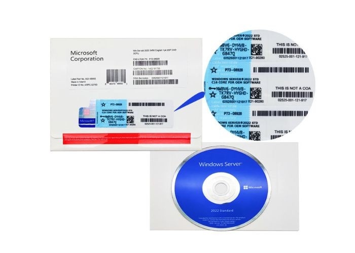 16-rdzeniowa płyta DVD Microsoft Windows Server 2022 Standard OEM Oryginalna wersja 64-bitowa