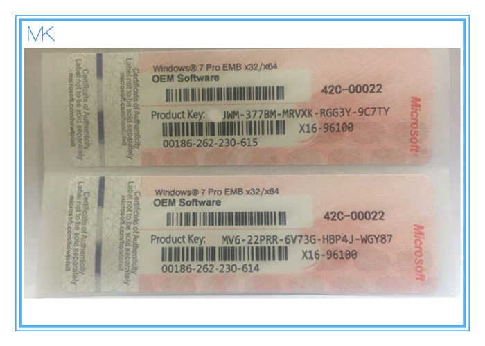 Aktywacja 32bit / 64bit OEM Win 7 Professional Product Key Kody anty - podrobione etykiety