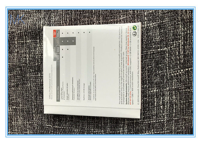 Oryginalny klucz produktu Microsoft Office Professional 2016 COA PKC tylko pakiet pomarańczowy