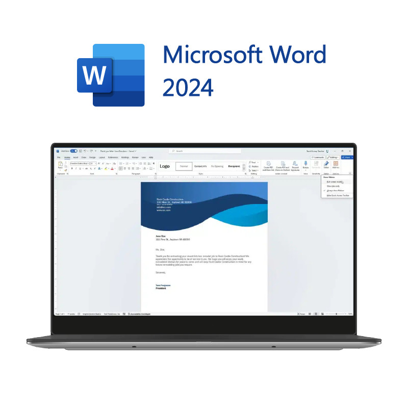 Platforma Windows/Mac Microsoft Office 2024 Home and Business z poprawioną wydajnością