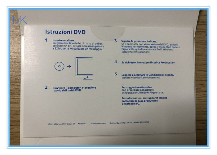 Język włoski Windows 10 Pro Retail Box 64 - Bit DSP OEI 1pk na PC / Laptop