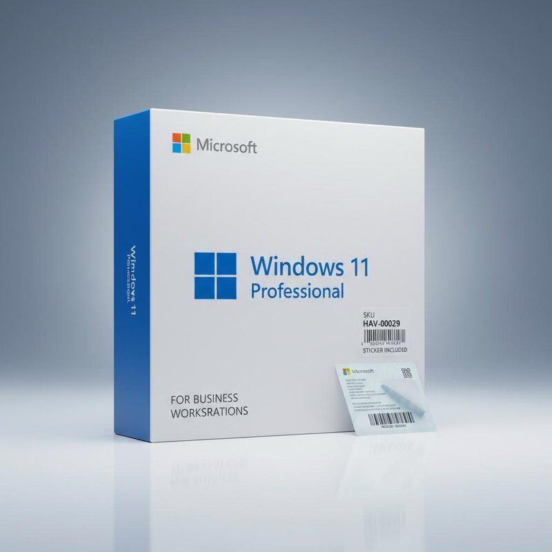 Wyświetlacz 800x600 Microsoft Windows 11 Professional Sku HAV-00029 Naklejka Zawiera rozwiązanie oprogramowania dla stacji roboczych dla firm