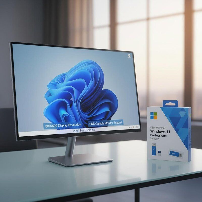 OEM Microsoft Windows 11 Professional rozwiązanie z rozdzielczością ekranu 800x600 i obsługą monitorów HDR idealnie nadające się do biznesu